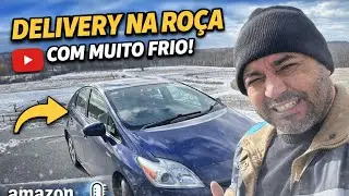 DELIVERY DA AMAZON DEBAIXO DE MUITA NEVE E FRIO! O CARRO NAO CONSEGUI ANDAR CON TANTO GELO 