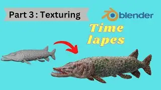 Fish (Northern pike) Texture in blender Timelapes video ll CG GRAB
