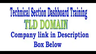 TLD Domain technical section dashboard training SBG today zoom meeting 26 july