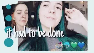 bleaching and dying the underneath of my hair blue!