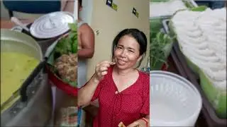 សកម្មភាពធ្វើបន្លែនំបញ្ចុក Cook Khmer Noodle - prepare vegetable