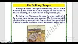 7 th English Poem The Solitary Reaper