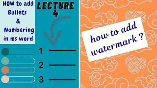 MS Word Tutorial: Bullets, Numbering & Watermark Explained | Easy Microsoft Word Tips