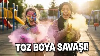 ELİF TOZ BOYAYLA RESİM YAPIYOR,,,, -ELIF STELLT GEM&Auml;LDE MIT PULVERFARBE HER.
