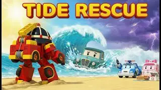 Tide Rescue at the Sandbar! 🌊 Mr. Musty’s Beach Emergency | Robocar Poli | Super Rescue Vehicles