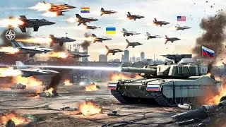 Russian laser tanks shot down 61 fighter jets sent by US to Ukraine - ARMA 3
