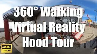 360° Walking Tour 4K Philadelphia Strawberry Mansion Hood | Abandoned Fast Food Virtual VR Video