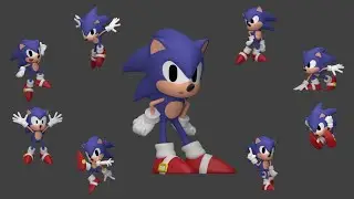 3D Genesis Sonic Model Animation Test (1/CD)