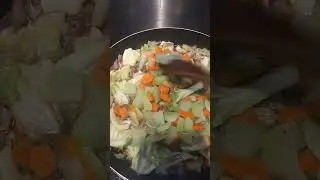 sayote, cabbage and carrots with squid balls