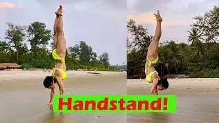 Abigail Pande performs &lsquo;longest handstand&rsquo; in bikini on Goan beach