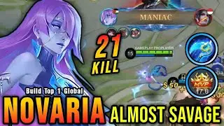 25 Kills No Death!! Unstoppable NOVARIA Build, Almost SAVAGE!! - Build Top 1 Global NOVARIA ~ MLBB