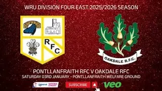 Pontllanfraith RFC v Oakdale RFC 03/01/2026