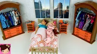 Barbie & Ken Morning Routine Bedroom, Bathroom Doll House Pool  - Playing with Toy Videos for Kids