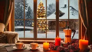 Ambience Felt from the Window of the Cabin on a Snowy Winter | 3 Hours | Christmas Ambience