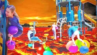 Floor Is Lava Egg Hunt On Playground!