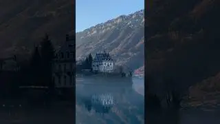 A fairytale swiss village by the lake ❄️🇨🇭Iseltwald, lake Brienz #switzerland #swiss #brienzersee