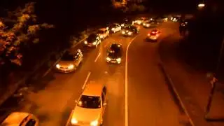Deutschland 4 Griechenland 2 - Hagen in Westfalen - Autokorso von der Br&uuml;cke Sternstr. gesehen