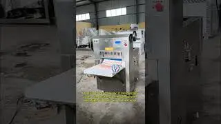 CNC frozen meat slicer, first cut into slices, second strips,  third cubes adjustable thickness