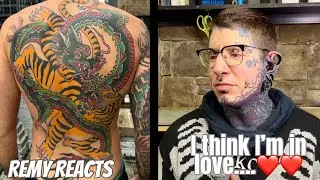 Remy reacts to back tattoos 7 #tattoo #inked #ink
