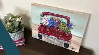 Wildflower Red Truck Painting Tutorial Part 1: Background
