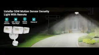 Ustellar 55W LED Security Lights with Motion Sensor & D2D & Remote Controller