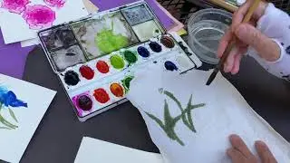 How to paint watercolor cards 02 - orchid