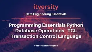 Programming Essentials Python - Database Operations - TCL - Transaction Control Language