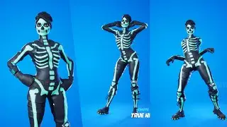 Skull Ranger skin showcase with all popular emotes | Skull ranger combos