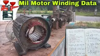 Mil Motor Winding Data || Rice Mil Motor Original Winding Data || Motor Lo Ampere Winding Data
