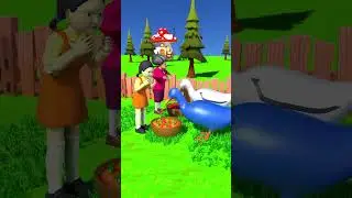 Doll & Scary Teacher Feeds Blue Duck🦆  #shorts #cartoon
