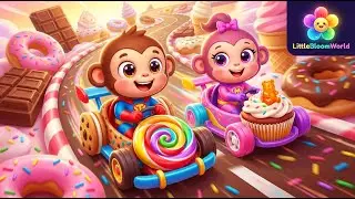 Monkey Superheroes Build Candy Cars & Race! 🍭🏎️ | Sweet Car Challenge | LittleBloomWorld