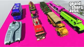 GTA V Crazy Mega Ramp Jump, by Superhero Marvel DC Anime Cartoon with Monster Cars Vehicles