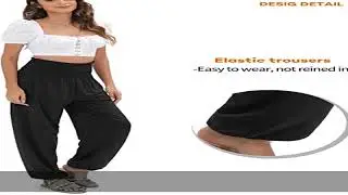 QIANXIZHAN Women's Harem Pants, High Waist Yoga Boho Trousers with Pockets