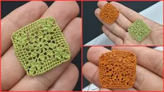 Paso a paso de un motivo cuadrado a crochet / TUTORIAL square crochet