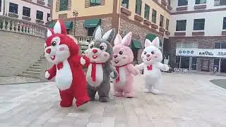 Inflatable Rabbit Costume Adult Blow Up Suit Funny Full Body Wearable Walking Carnival Party Wear