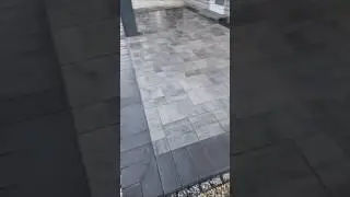 #landscapingprojects #calgary Backyard interlocking paving stone installation