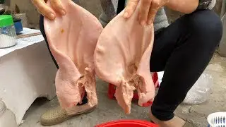 PIG EAR Food - Cooking Pig Ear for Family Dinner Meal - Vietnam street food