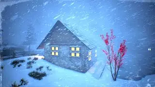 Snowbound House in Winter Storm. Relaxing Blizzard Ambiance for Study, Reduce Stress. Howling Winds