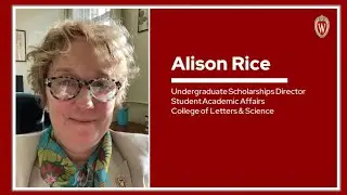 Welcome: Alison Rice, Undergraduate Scholarships Director