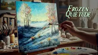 Frozen Quietude – Soft Piano Instrumental | Acrylic Winter Painting | NKT Art Sound