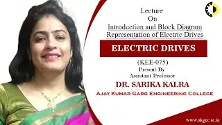 ''Introduction and Block Diagram Representation of Electric Drives'' Electric Drives By Dr  Sarika K