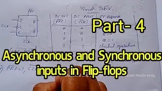 Asynchronous and Synchronous inputs in Flip-Flops, Sequential switching circuits, Part-4