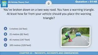 How Far Should You Place a Warning Triangle from Your Vehicle? | UK Driving Theory Test