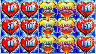 RARE 5 HEART SCREEN with BIG PROGRESSIVES on Lock it Link