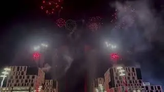 Happy New Year 2025 Fireworks on Lusail Boulevard Qatar - 31-Dec-2024