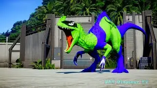Green Wolverine Malusaurus, THANOS Acrocanthosaurus & THOR V-Rex: Epic Dinosaur Showdown!