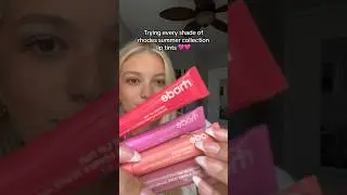 trying every shade of rhodes new summer lip tint collection 🍦🍹🎀🍑 #rhode #rhodeskin #liptints