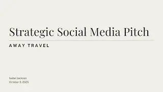 Strategic Social Media Pitch Presentation