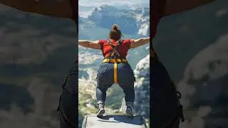 Fat woman takes on bungee jumping challenge #agtseason #funny #agriculture