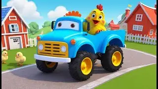 🐔 Chicken Rides a Monster Truck | 3D Animated Nursery Rhyme for Kids